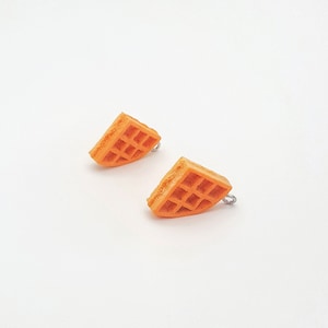 Tiny Waffle Charms, Cute Waffle Pendants, Waffle Charms for Earrings Making, Necklace Waffle Pieces, Waffle Charms, Novelty Waffles,4 Pieces