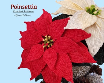 Crochet Christmas Poinsettia Pattern photo tutorial - christmas Star Flower Pattern