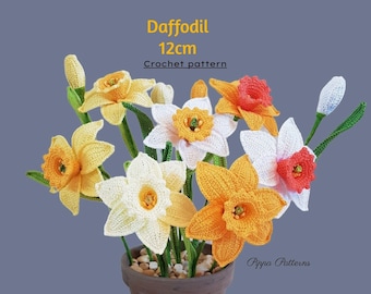 Crochet Daffodil Flower Pattern photo tutorial for bouquets - decoration