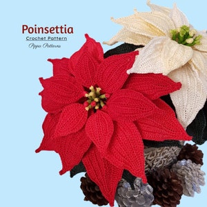 Crochet Christmas Poinsettia Pattern photo tutorial - christmas Star Flower Pattern