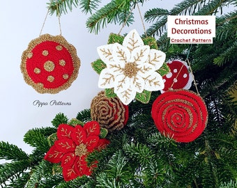 Christmas Decoration Photo tutorial - Poinsettia - Rose - Toad Stool Tree Hanger