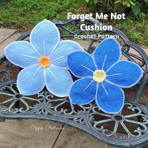 Forget Me Not Cushion - Forget me Not pillow - photo tutorial - crochet pattern