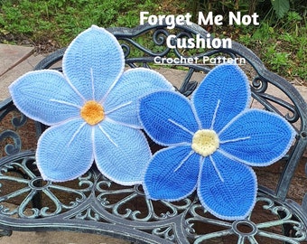 Forget Me Not Cushion - Forget me Not pillow - photo tutorial - crochet pattern