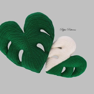 Patrón de cojín de hoja de monstera a crochet almohada monstera tutorial fotográfico imagen 8