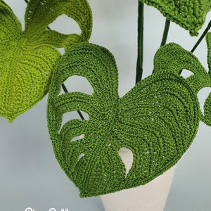 Crochet Monstera/Swiss Cheese Plant Pattern photo tutorial Crochet Plant Pattern for Décor, Bouquets and Arrangements image 7