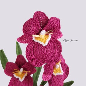 Crochet Miltonia Orchid Pattern photo tutorial Crochet Pansy Orchid Crochet Flower Pattern for Decor, Bouquets and Arrangements image 2