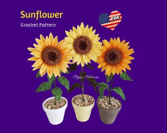 Crochet Sunflower Pattern: Photo Tutorial (PDF Pattern)