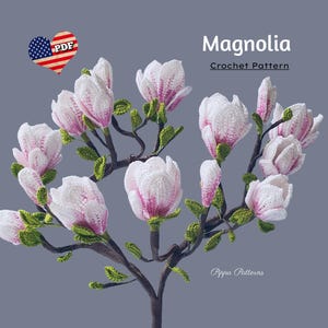 Magnolien Blume Häkelanleitung: Foto-Anleitung (PDF-Häkelanleitung)