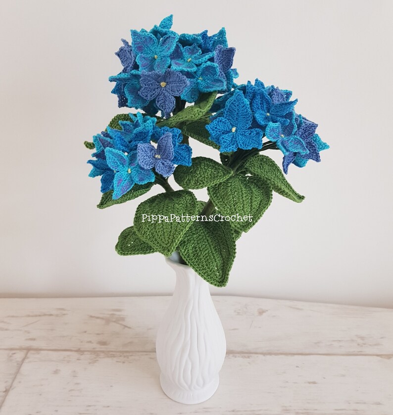 Crochet Hydrangea Flower Pattern photo tutorial crochet Etsy