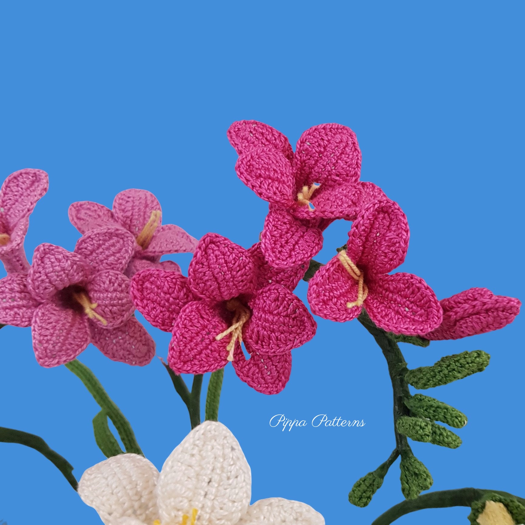 Crochet Freesia Flower Pattern Photo Tutorial for Decor Etsy UK