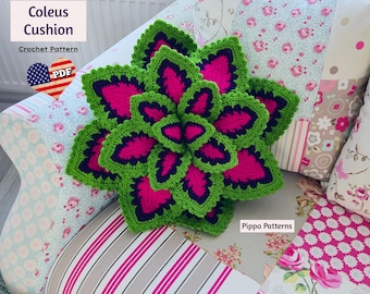 Crochet Coleus Cushion Pattern: Photo Tutorial (PDF Download)
