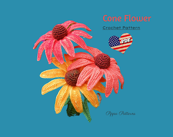 Crochet Cone Flower Pattern: Photo Tutorial (PDF Pattern)