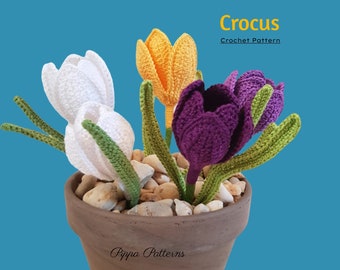 Crochet Crocus Flower photo tutorial