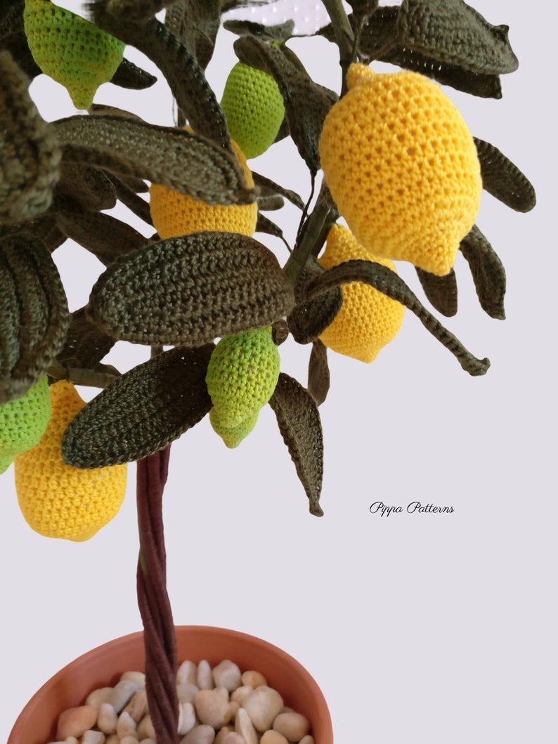 Crochet Lemon Tree Plant Flower Pattern photo tutorial image 4