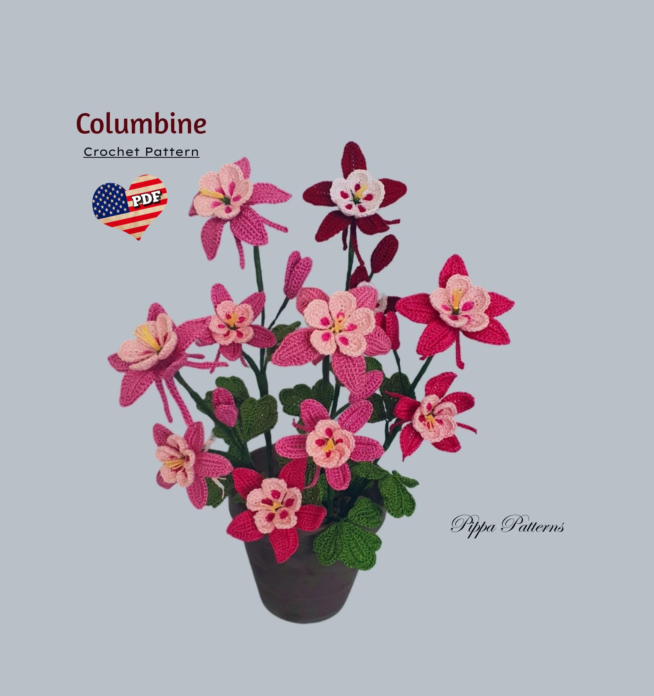 Crochet Columbine Flower Pattern: Photo Tutorial (PDF Pattern) - Etsy