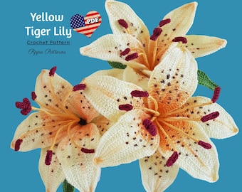 Crochet Tiger Lily Flower Pattern photo tutorial