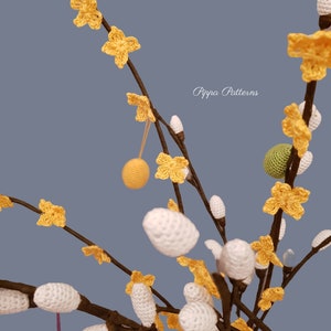 Easter Tree Crochet Pattern Pussy Willow Forsythia Easter Spring Egg photo tutorial image 7