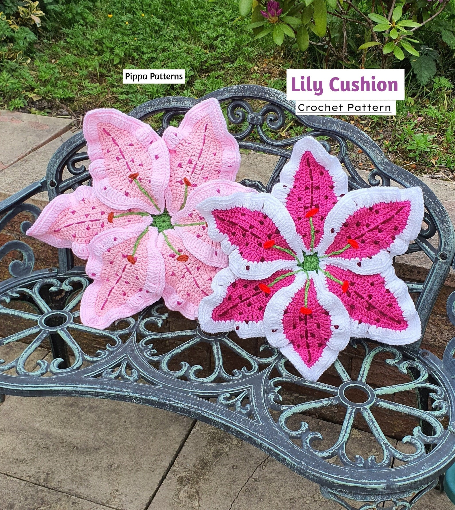 Lily Cushion Lily Pillow Photo Tutorial Crochet Pattern Etsy UK