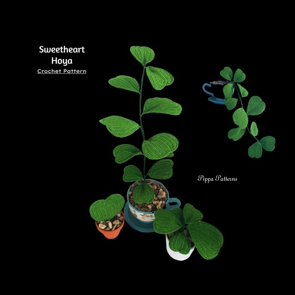 Sweetheart Hoya-Pflanzenmuster-Fotoanleitung – Häkel-Pflanzenmuster – für Dekoration, Blumensträuße und Arrangements