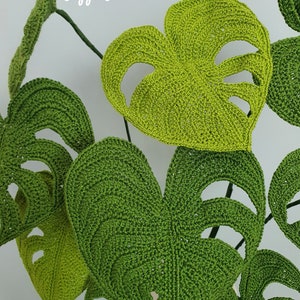 Crochet Monstera/Swiss Cheese Plant Pattern photo tutorial Crochet Plant Pattern for Décor, Bouquets and Arrangements image 9