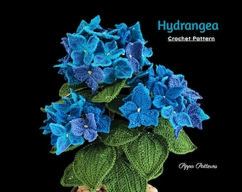 Crochet Hydrangea Flower Pattern photo tutorial - crochet pattern for Decor, Bouquets and Arrangements