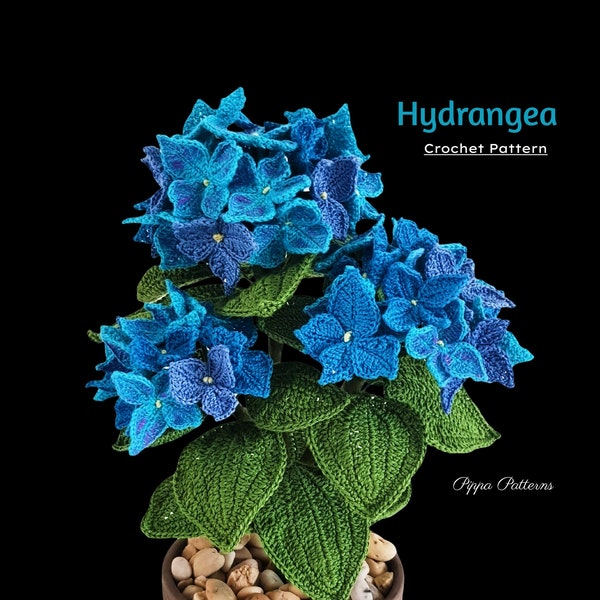 Crochet Hydrangea Flower Pattern photo tutorial - crochet pattern for Decor, Bouquets and Arrangements