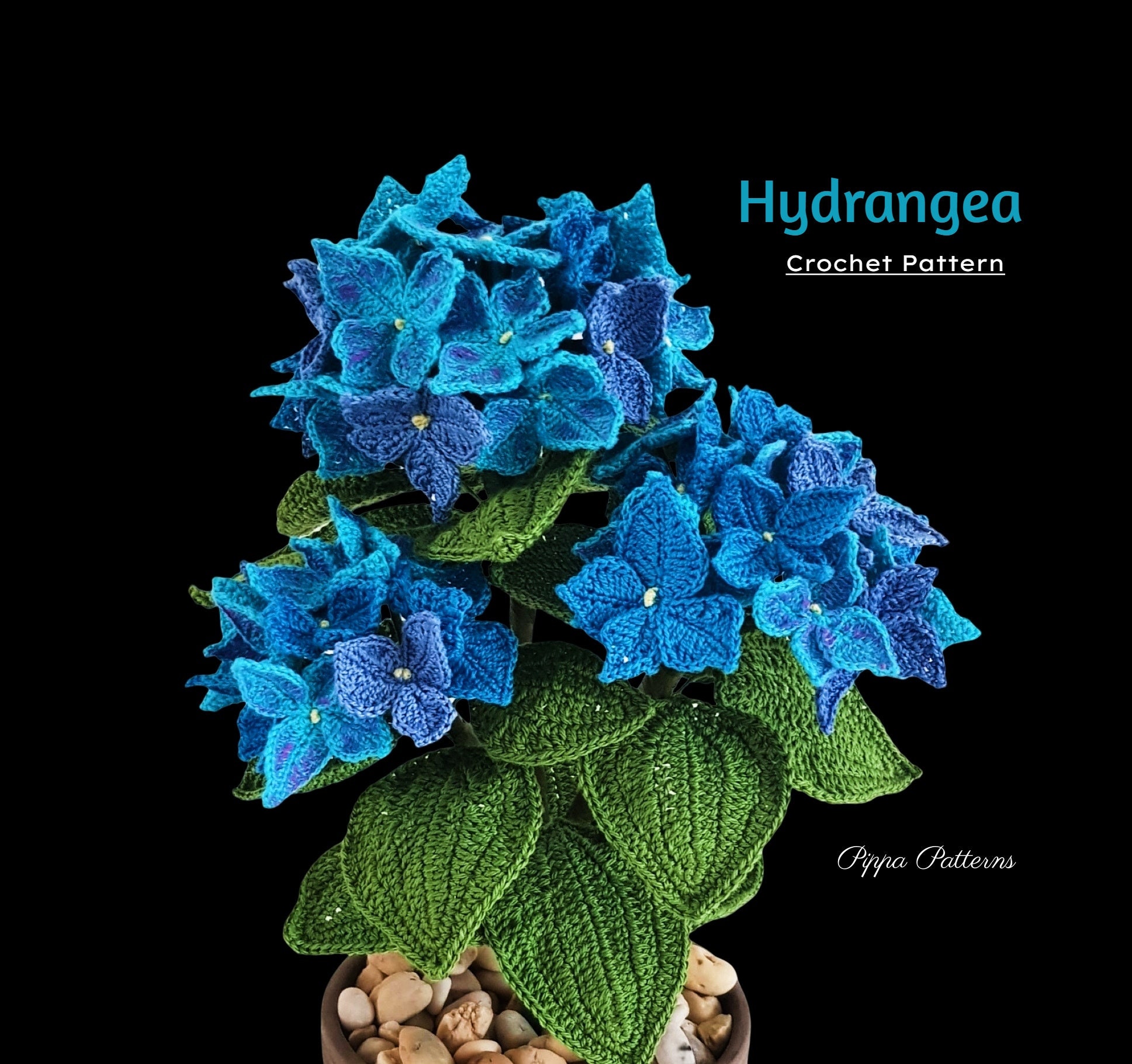 Crochet Hydrangea Flower Pattern Photo Tutorial Crochet Etsy