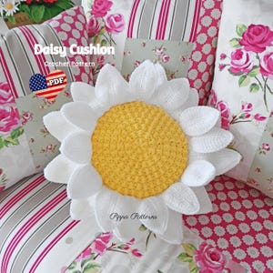 Crochet Flower Cushion - Daisy Cushion - Daisy pillow - crochet tutorial - crochet pattern photo tutorial