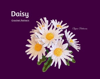 Crochet Wild Daisy - Crochet Flower Pattern -  Photo tutorial- Decoration