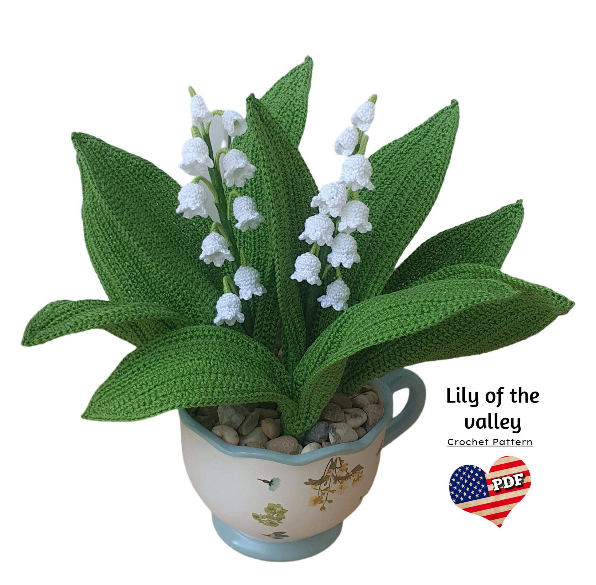 Lily of the valley flower pattern - crochet photo tutorial - Etsy 日本