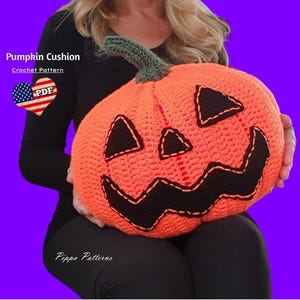Crochet Pumpkin Cushion Pattern - Pumpkin pillow - crochet - photo tutorial - crochet pattern