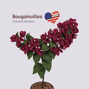 Crochet Bougainvillea Pattern  -  photo tutorial - crochet pattern for Decor, Bouquets and Arrangements