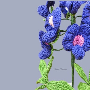 Crochet Bluebonnet Pattern Crochet Flower Pattern photo tutorial crochet pattern for Decor, Bouquets and Arrangements image 4