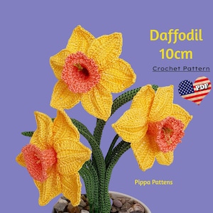 Crochet Daffodil Flower Pattern: Photo Tutorial (PDF Pattern)