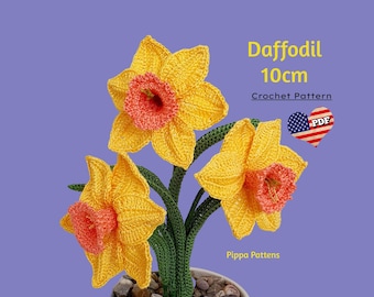 Crochet Daffodil Flower Pattern: Photo Tutorial (PDF Pattern)