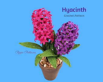 Crochet Hyacinth Flower Pattern photo tutorial for Decor, Bouquets and Arrangements