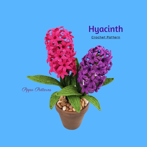 Crochet Hyacinth Flower Pattern photo tutorial for Decor, Bouquets and Arrangements