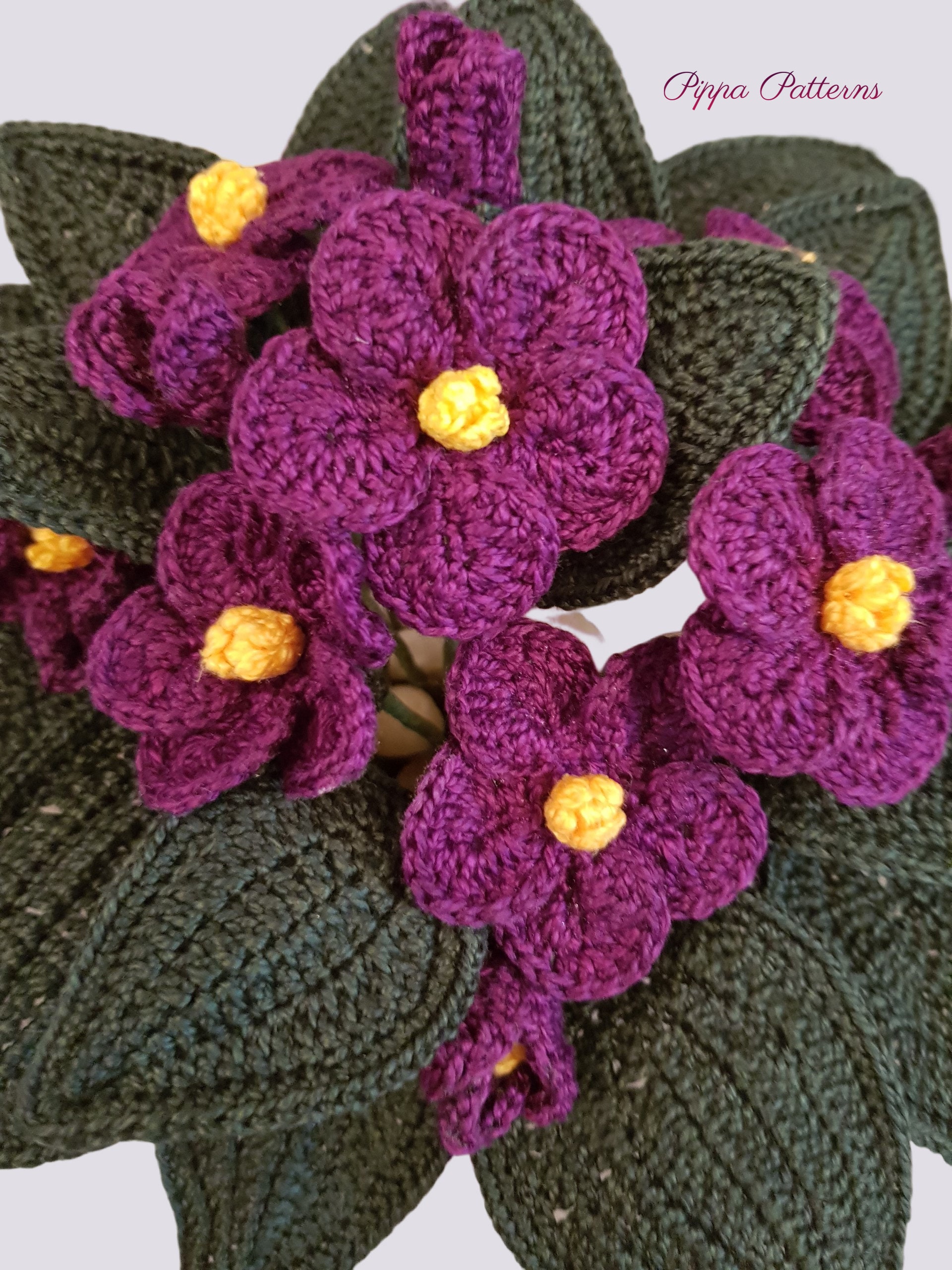 Crochet African Violet Flower Pattern Photo Tutorial Etsy
