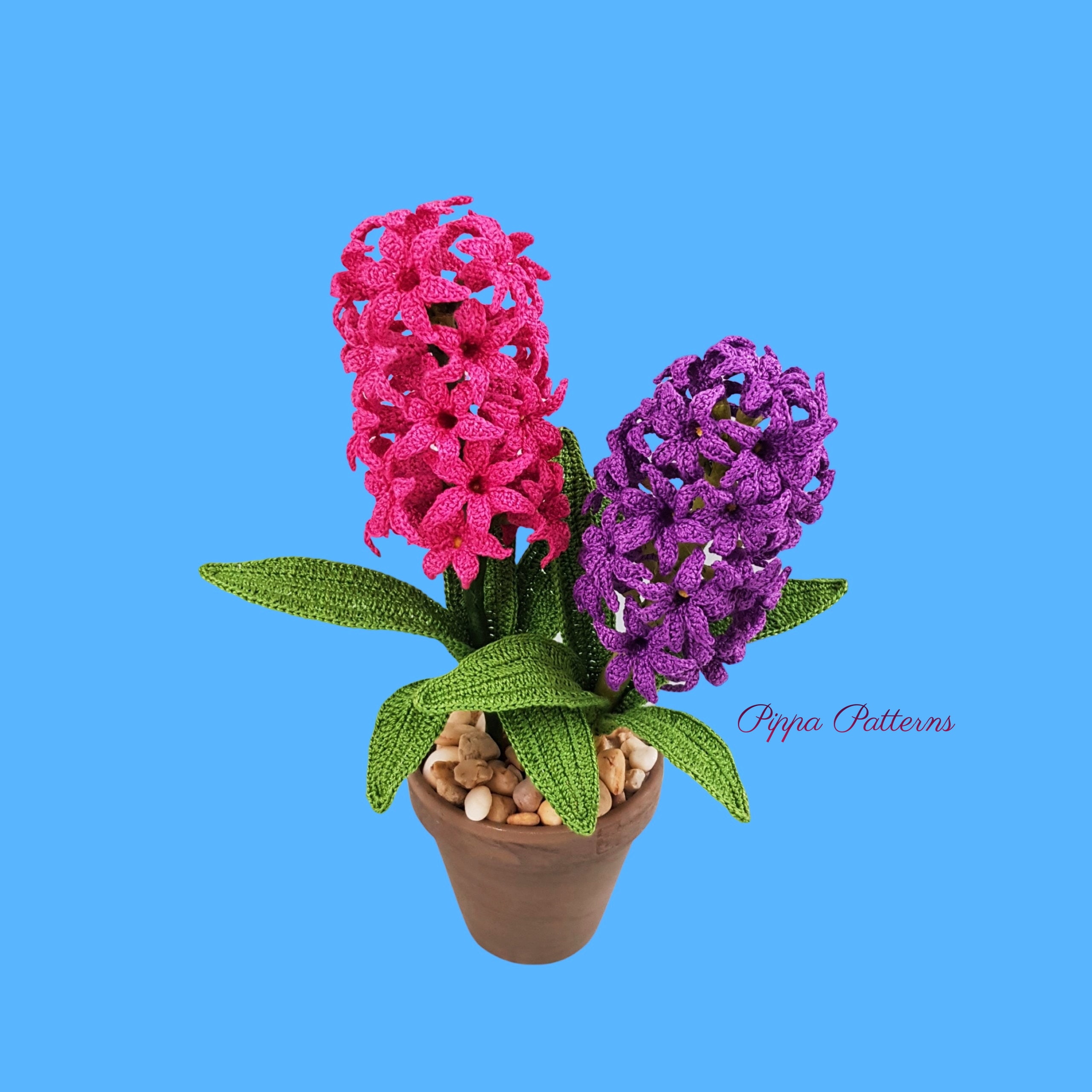 かぎ針編みのヒヤシンスの花模様の写真チュートリアル（装飾、ブーケ