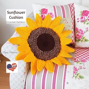 Crochet Flower Cushion - Sunflower Cushion - Sunflower pillow - crochet tutorial - crochet pattern
