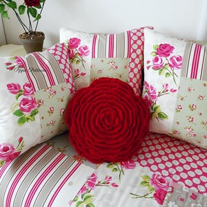 Crochet Rose Cushion Pattern Rose pillow crochet photo tutorial crochet pattern image 3