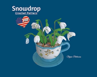 Crochet Snowdrop Flower Pattern: Photo Tutorial (PDF Pattern)
