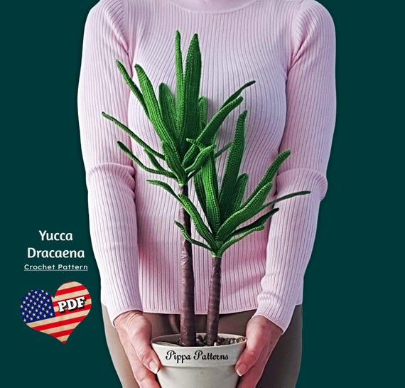 Crochet Yucca Plant Pattern: Dracaena Cane Stem Photo Tutorial(pdf Pattern)  - Etsy