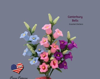 Canterbury Bells Crochet Flower Pattern: Photo Tutorial (PDF Pattern)