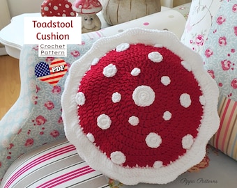 Crochet Toadstool Cushion Pattern: Photo Tutorial (PDF Pattern)