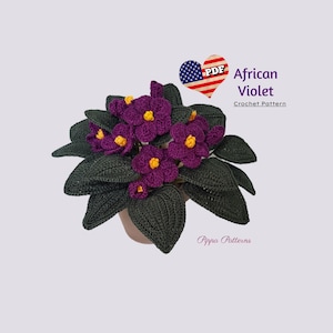 Crochet African Violet Flower Pattern  photo tutorial