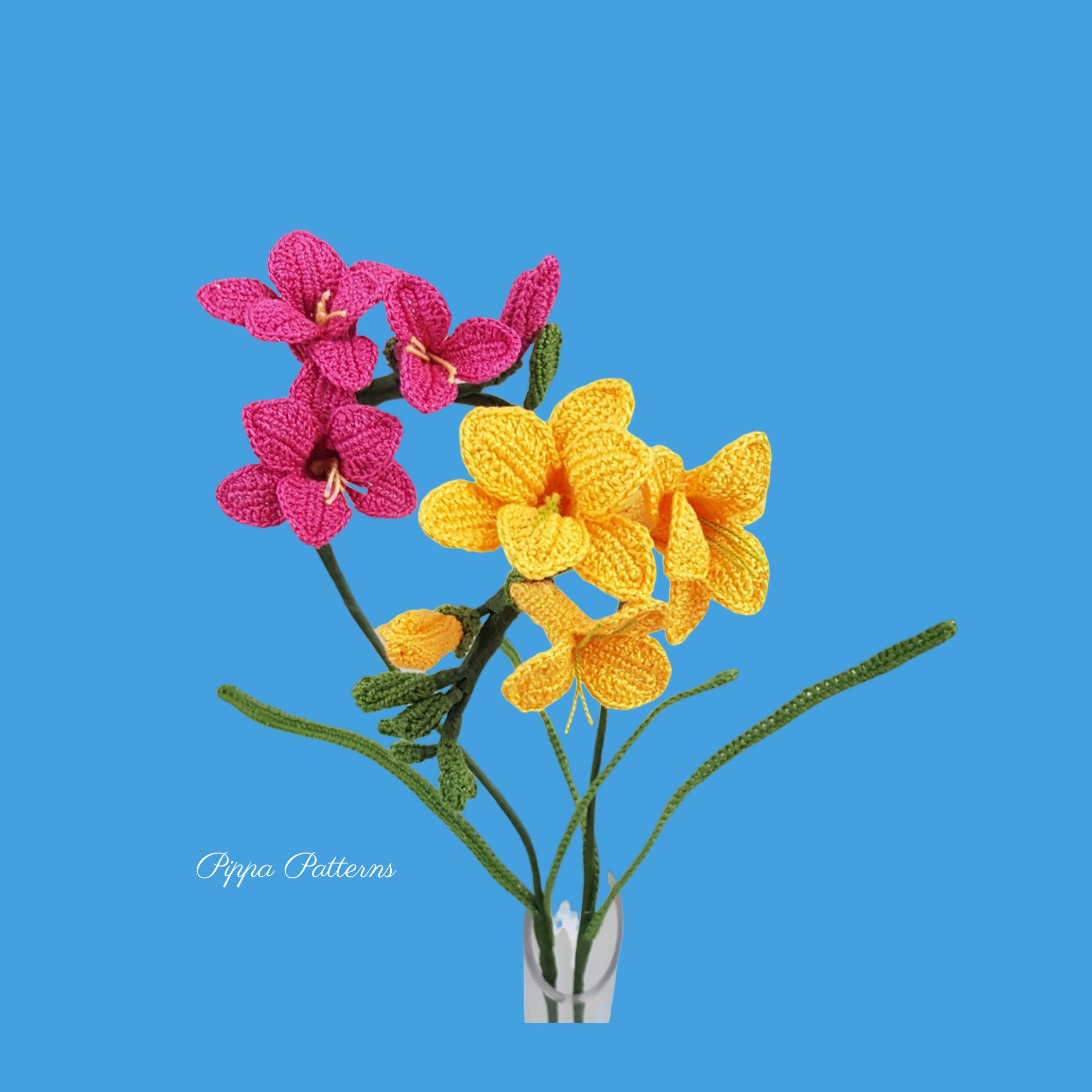 Crochet Freesia Flower Pattern Photo Tutorial for Decor Etsy UK