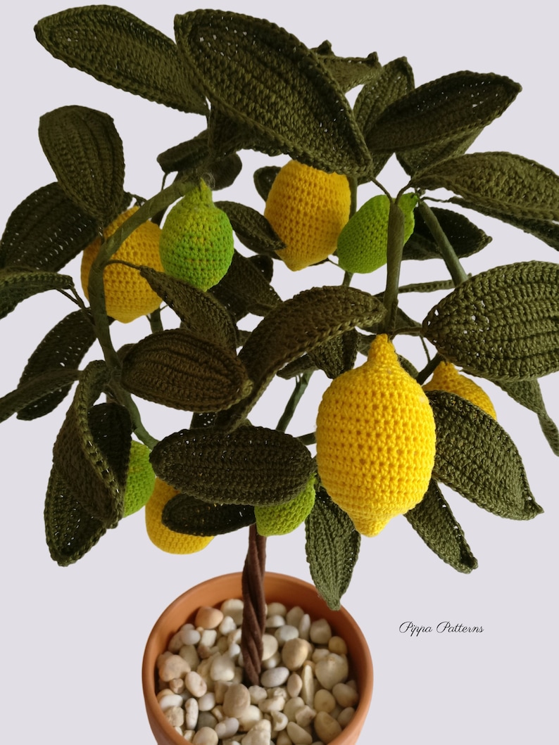 Crochet Lemon Tree Plant Flower Pattern photo tutorial image 6