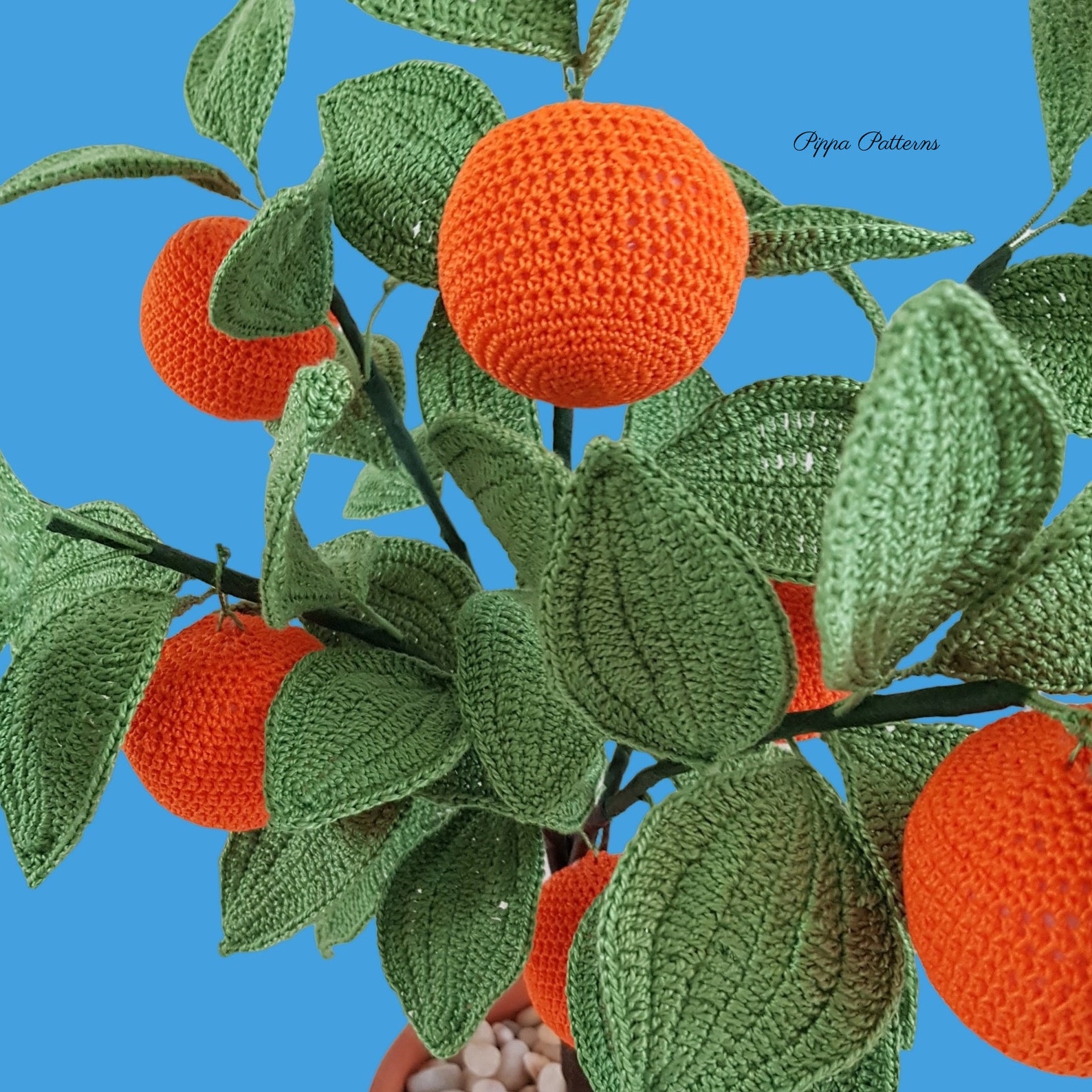 Crochet Orange Tree Plant Flower Pattern Photo Tutorial Fruit Garden ...