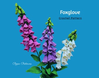 Crochet Foxglove Pattern  -  Crochet Flower Pattern - photo tutorial - crochet pattern for Decor, Bouquets and Arrangements